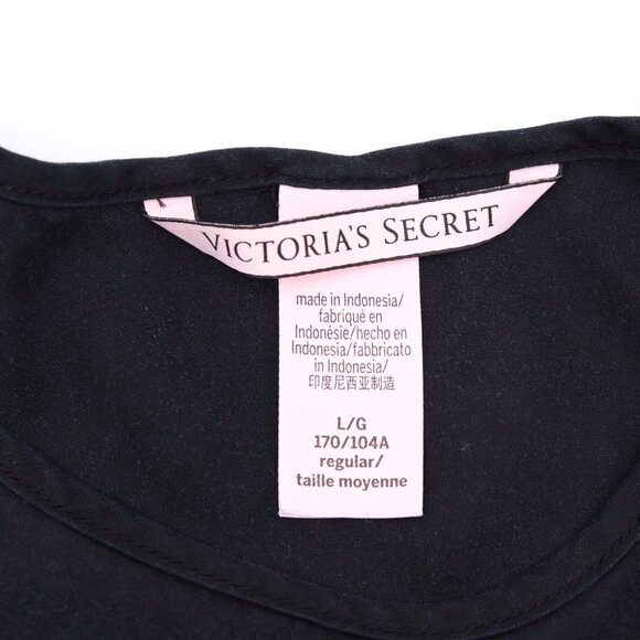Victoria’s Secret Tank Top Womens Size Large Black Scoop Neck Oversized‎ Flowy - Picture 2 of 4